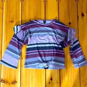 Purple gray  and black striped long sleeved shirt!